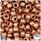 BeadTin Dark Copper Pearl 9mm Barrel Plastic Pony Beads (500pcs)